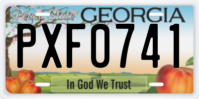 GA license plate PXF0741