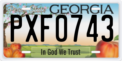 GA license plate PXF0743