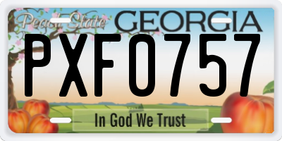 GA license plate PXF0757