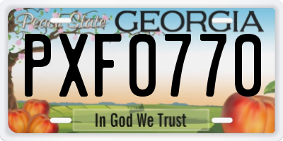 GA license plate PXF0770