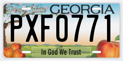 GA license plate PXF0771