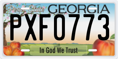 GA license plate PXF0773