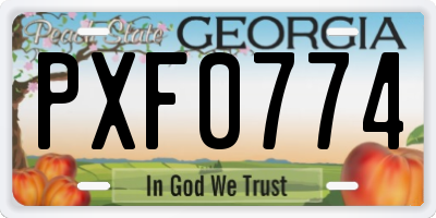 GA license plate PXF0774