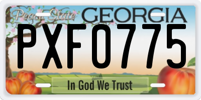 GA license plate PXF0775