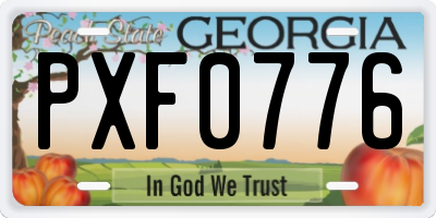 GA license plate PXF0776