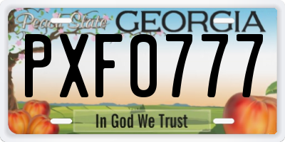 GA license plate PXF0777