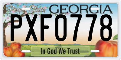 GA license plate PXF0778
