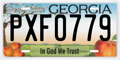 GA license plate PXF0779