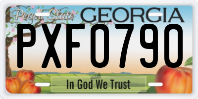 GA license plate PXF0790