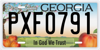 GA license plate PXF0791