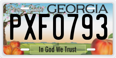 GA license plate PXF0793