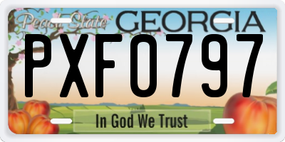 GA license plate PXF0797