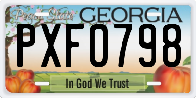 GA license plate PXF0798