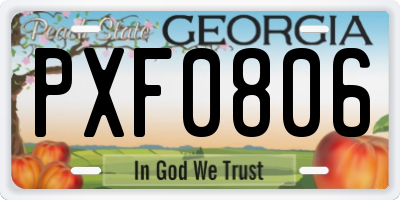GA license plate PXF0806