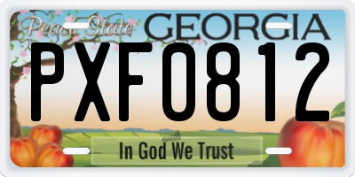 GA license plate PXF0812