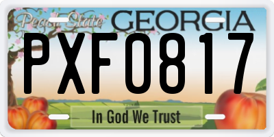 GA license plate PXF0817