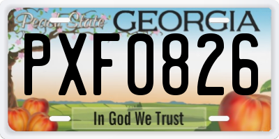 GA license plate PXF0826