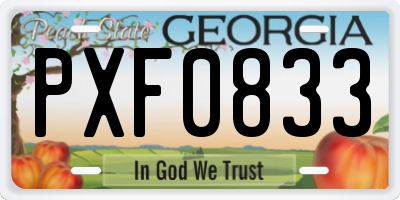 GA license plate PXF0833