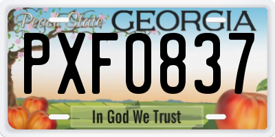 GA license plate PXF0837