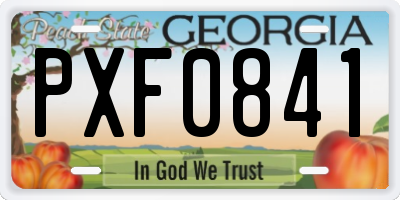GA license plate PXF0841