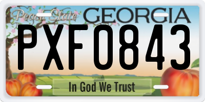 GA license plate PXF0843