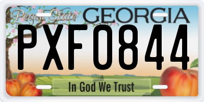 GA license plate PXF0844