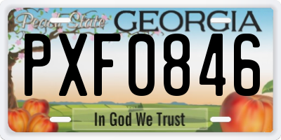 GA license plate PXF0846