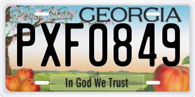 GA license plate PXF0849