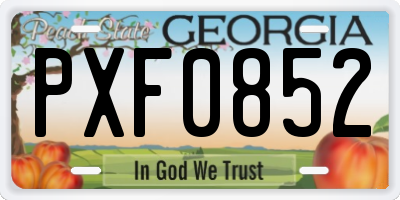 GA license plate PXF0852
