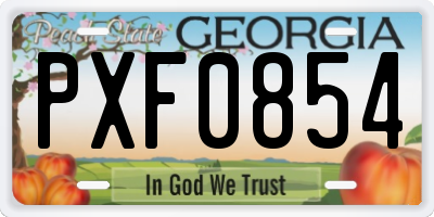 GA license plate PXF0854