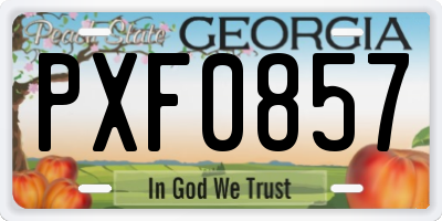 GA license plate PXF0857