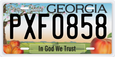 GA license plate PXF0858