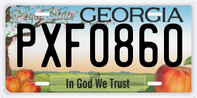 GA license plate PXF0860