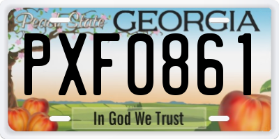 GA license plate PXF0861