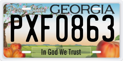 GA license plate PXF0863