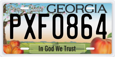 GA license plate PXF0864