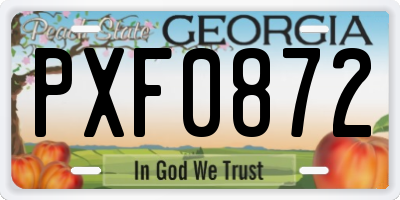 GA license plate PXF0872