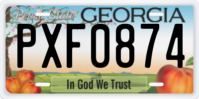 GA license plate PXF0874