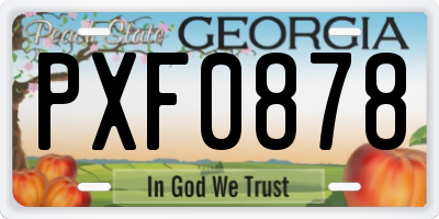 GA license plate PXF0878
