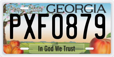 GA license plate PXF0879