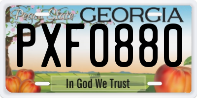 GA license plate PXF0880