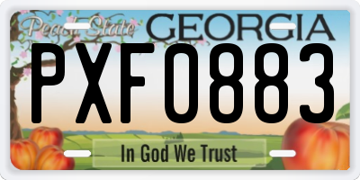GA license plate PXF0883