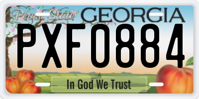 GA license plate PXF0884