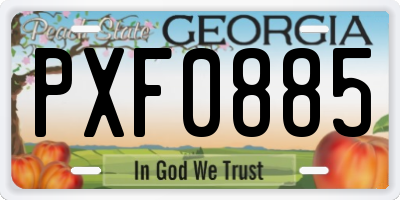 GA license plate PXF0885