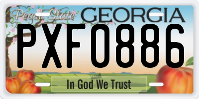 GA license plate PXF0886