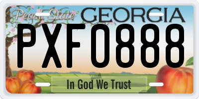 GA license plate PXF0888