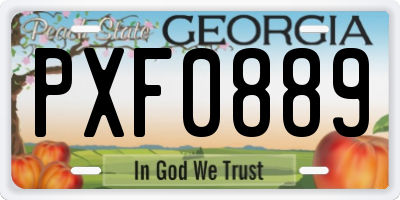 GA license plate PXF0889