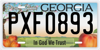 GA license plate PXF0893