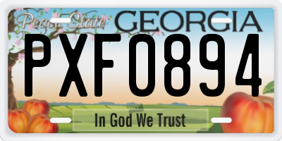 GA license plate PXF0894