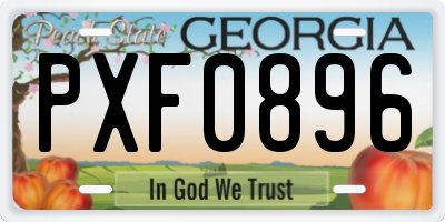 GA license plate PXF0896